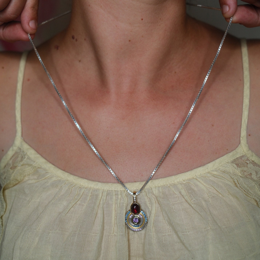 Garnet + Sapphire Medallion