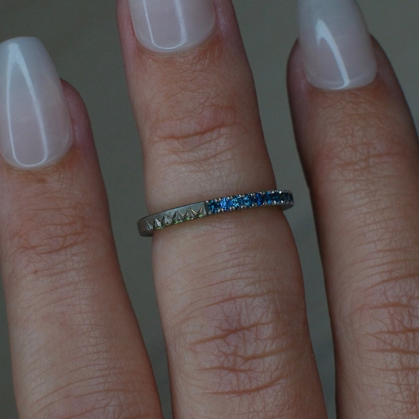 Blue Sapphire + Chrome Tourmaline Stacker Band