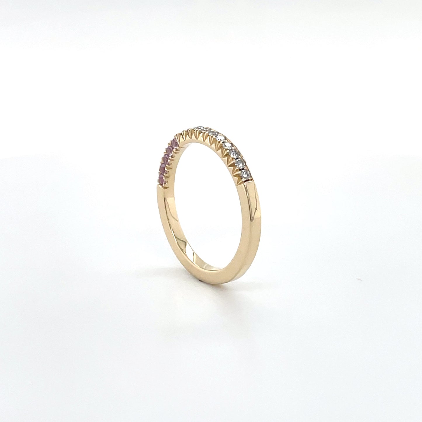 14k Purple Sapphire + Diamond Stacker Band