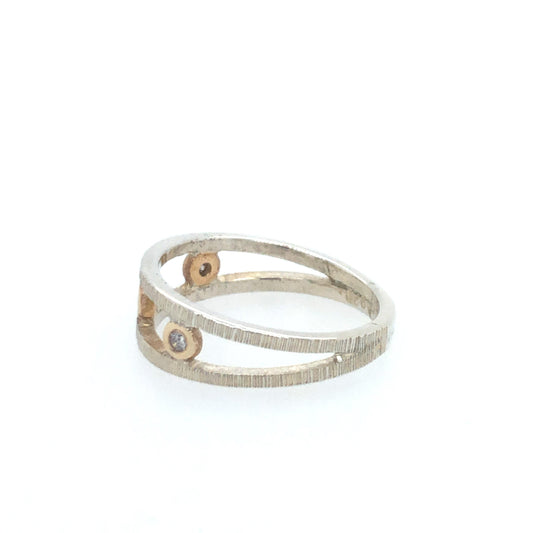 Silver and Gold Diamond Ring - Relic Fine Jewelry