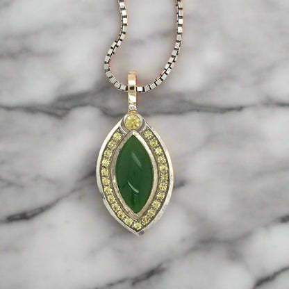 Jade, Diamond + Sapphire Necklace