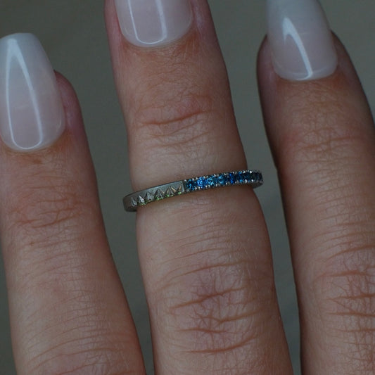 Blue Sapphire + Chrome Tourmaline Stacker Band