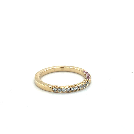 14k Purple Sapphire + Diamond Stacker Band