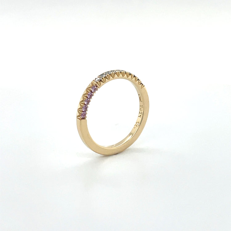 14k Purple Sapphire + Diamond Stacker Band