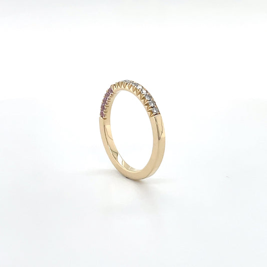 14k Purple Sapphire + Diamond Stacker Band