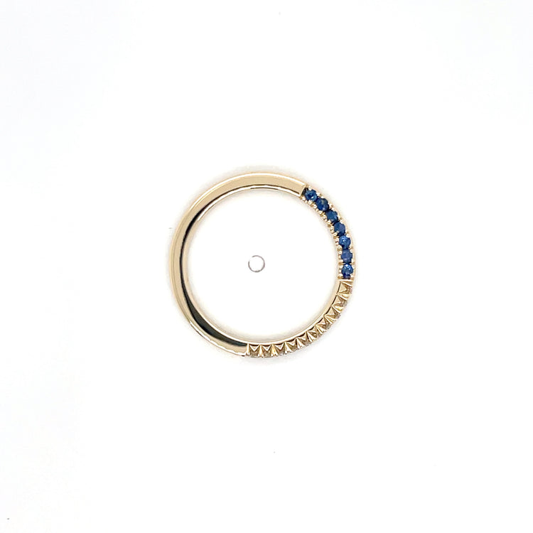 14k Blue Sapphire + Diamond Stacker Band