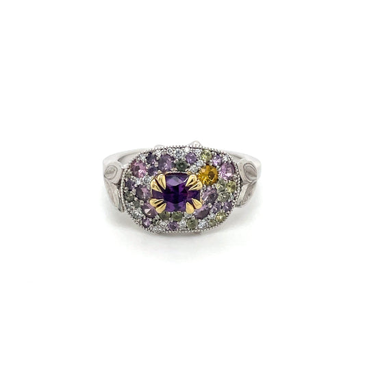 Purple Pavé Evening Ring