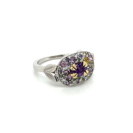 Purple Pavé Evening Ring