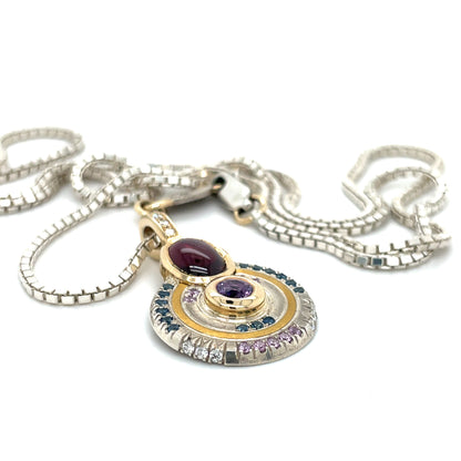 Garnet + Sapphire Medallion