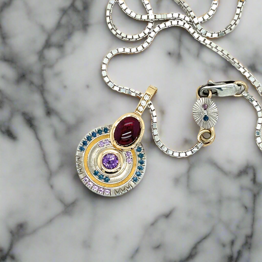 Garnet + Sapphire Medallion