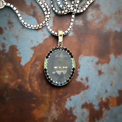 Rose Cut Sapphire Pendant