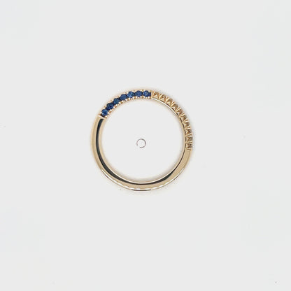14k Blue Sapphire + Diamond Stacker Band
