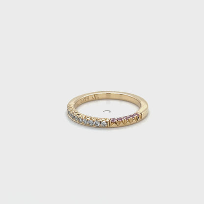 14k Purple Sapphire + Diamond Stacker Band