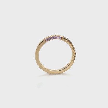 14k Purple Sapphire + Diamond Stacker Band