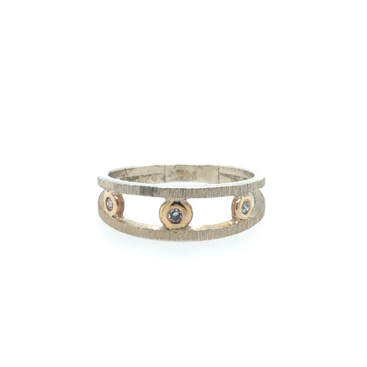 Silver and Gold Diamond Ring - Relic Fine Jewelry