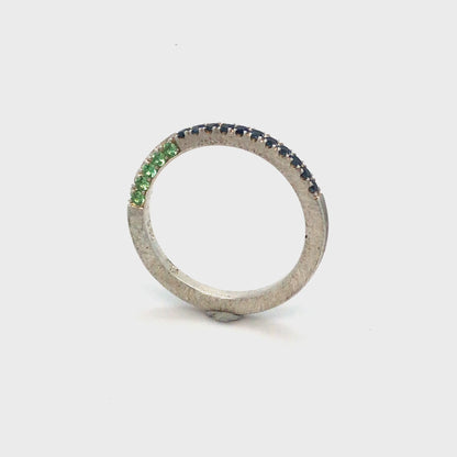 Blue Sapphire + Chrome Tourmaline Stacker Band