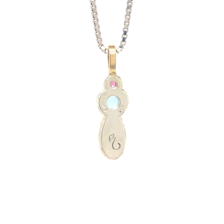 Opal, Aquamarine, Garnet + Pink Spinel Necklace