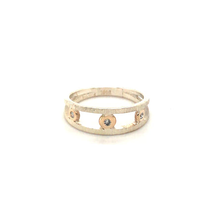Silver + Gold Diamond Ring