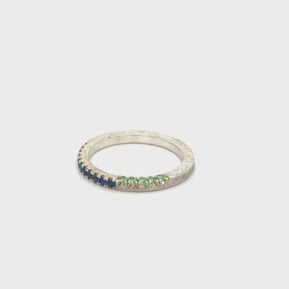 Blue Sapphire + Chrome Tourmaline Stacker Band